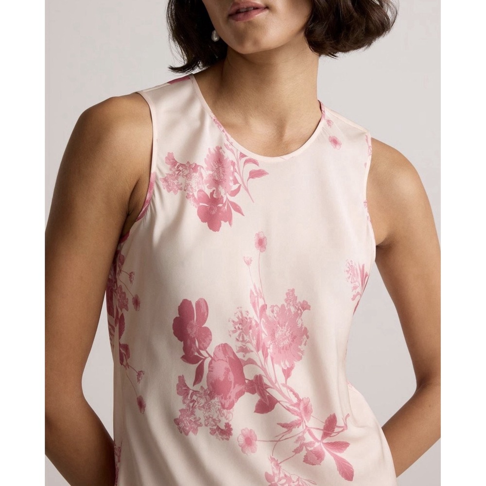 Quince Washable Silk Pink Floral Tank Midi Dress Sz Sz M Feminine - Picture 4 of 16